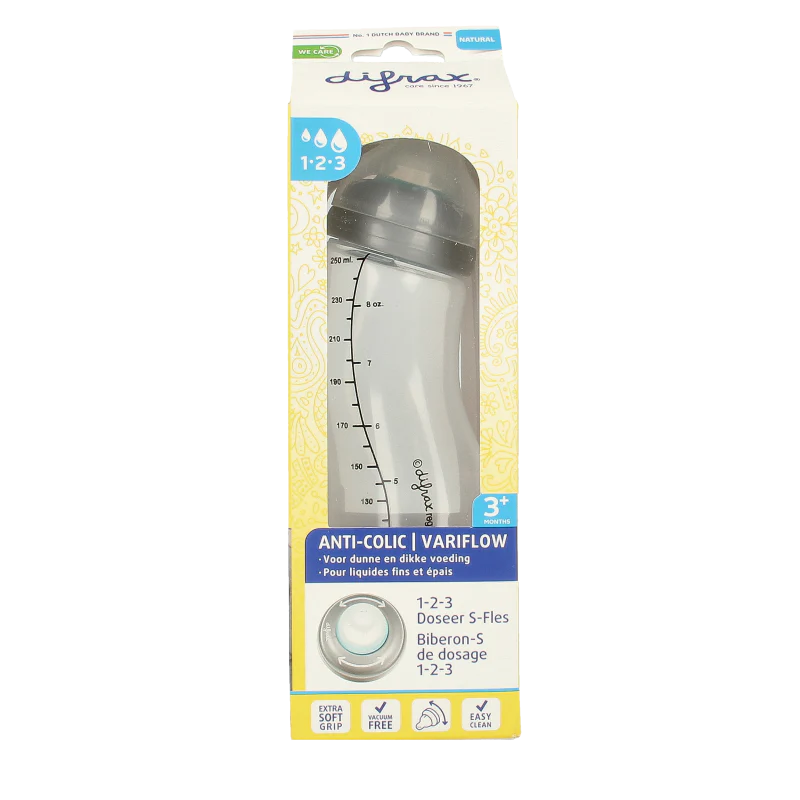 Difrax S-fles natural 1 2 3 doseer 250ml 1 Stuks