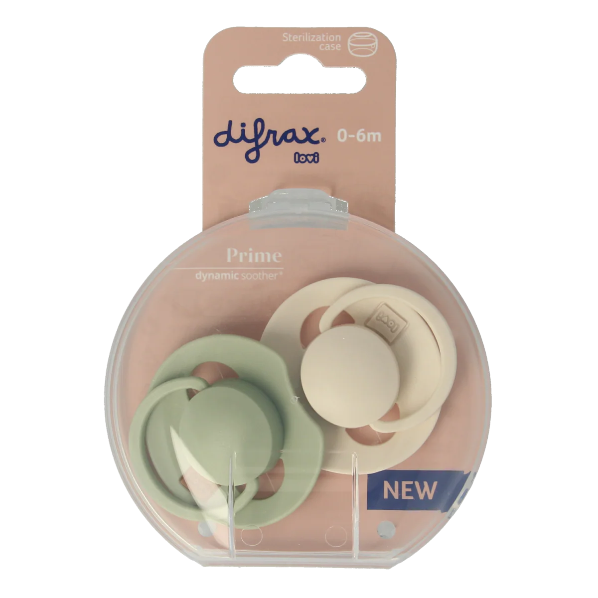 Difrax Fopspeen prime 0-6 maanden assorti 2.00 Stuks
