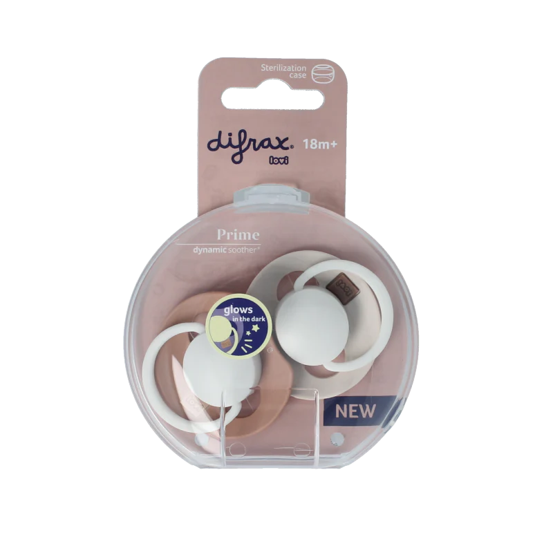 Difrax Fopspeen glow dynamic 18+  mnd ivory/blush 2.00 Stuks