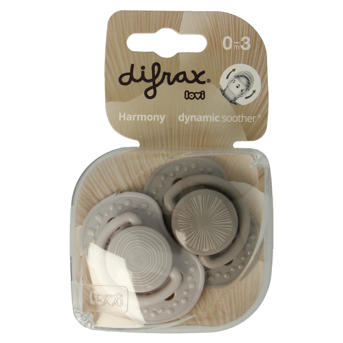 Difrax Fopspeen 0-3 maanden harmony grey 2.00 Stuks