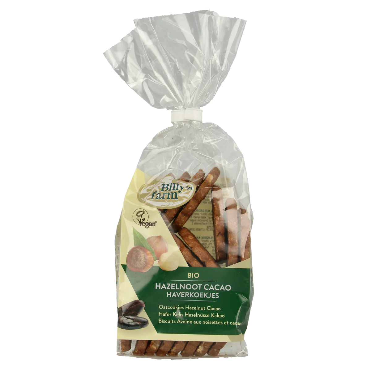 Billy’s Farm Haverkoekjes hazelnoot-cacao bio 175.00 Gram