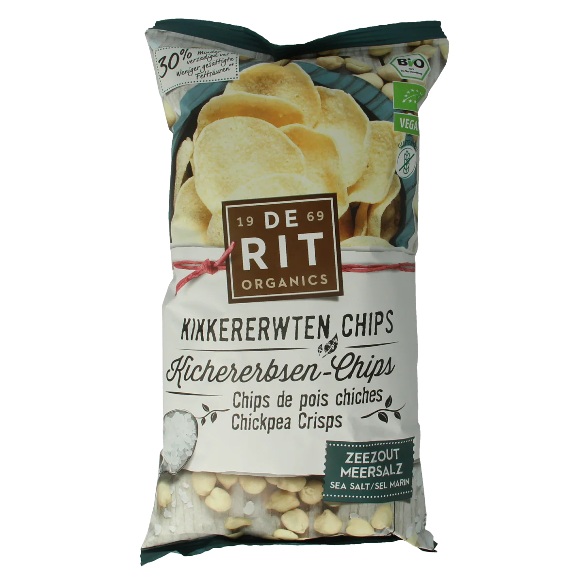 De Rit Kikkererwtenchips zeezout bio 75.00 Gram