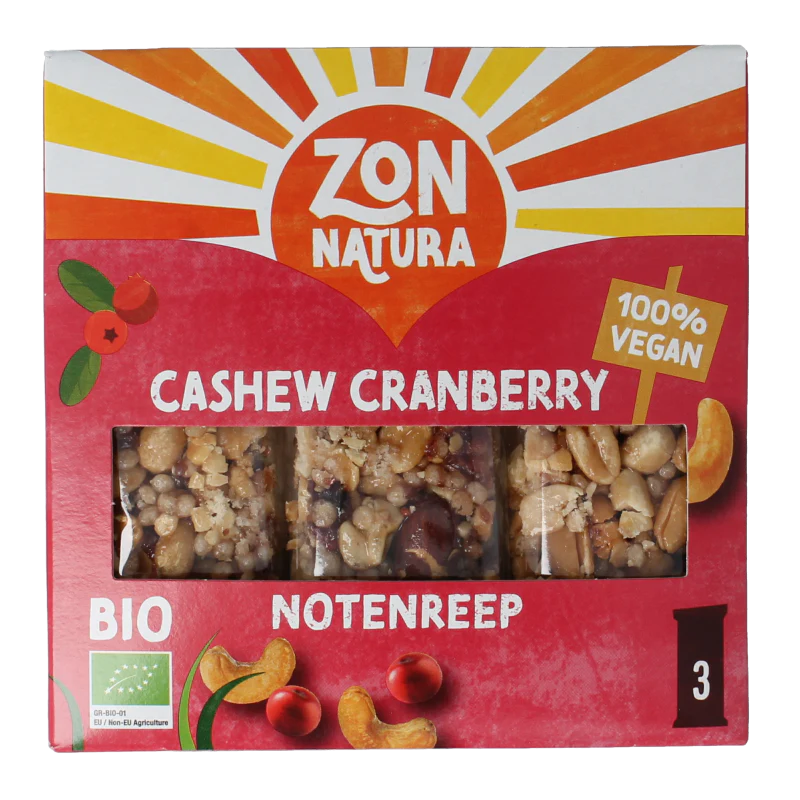 Zonnatura Notenreep cashew cranberry bio 75 Gram