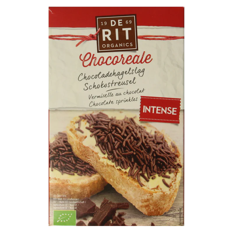 De Rit Chocoreale hagelslag puur bio 225 Gram