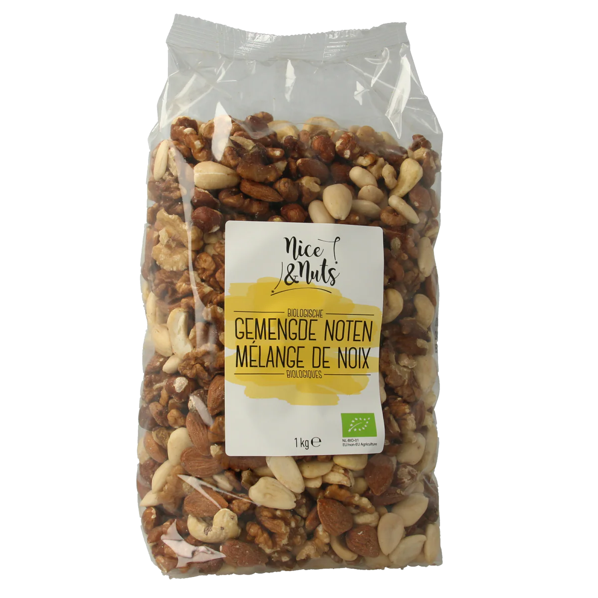 Nice & Nuts Gemengde noten rauw bio 1.00 Kilogram
