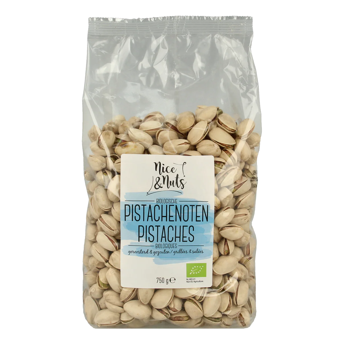 Nice & Nuts Pistache geroosterd en gezouten bio 750.00 Gram