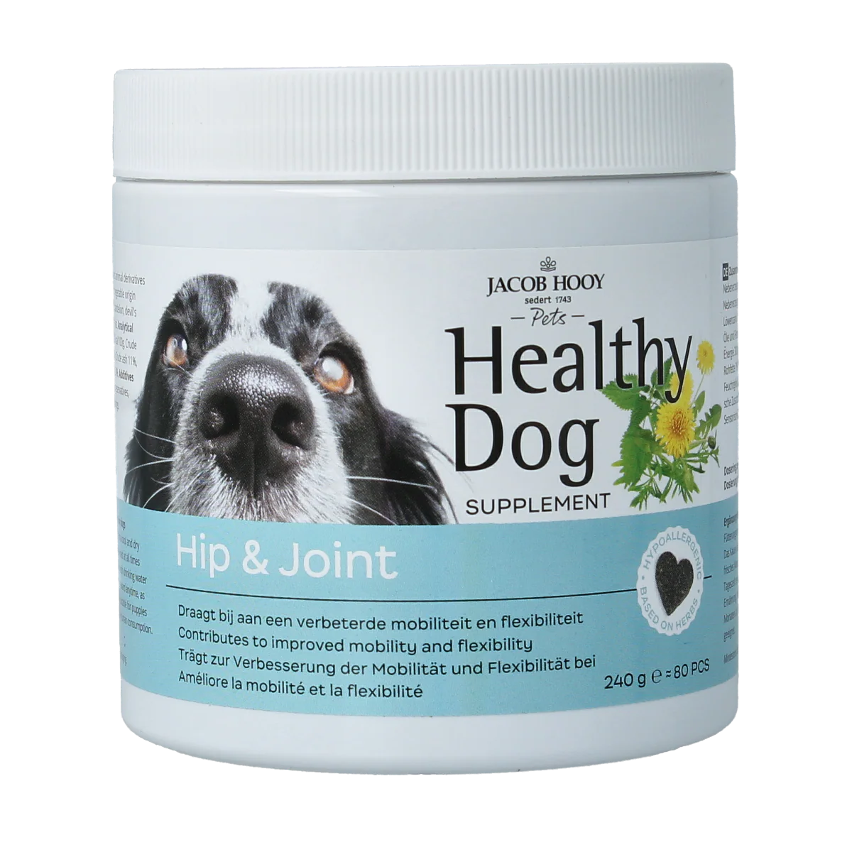 Jacob Hooy Pets Healthy dog hip & joint 80.00 Stuks