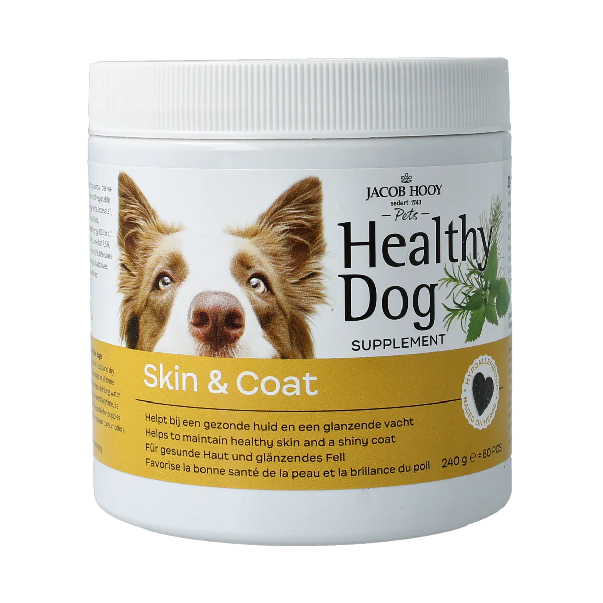 Jacob Hooy Pets Healthy dog skin & coat 80.00 Stuks