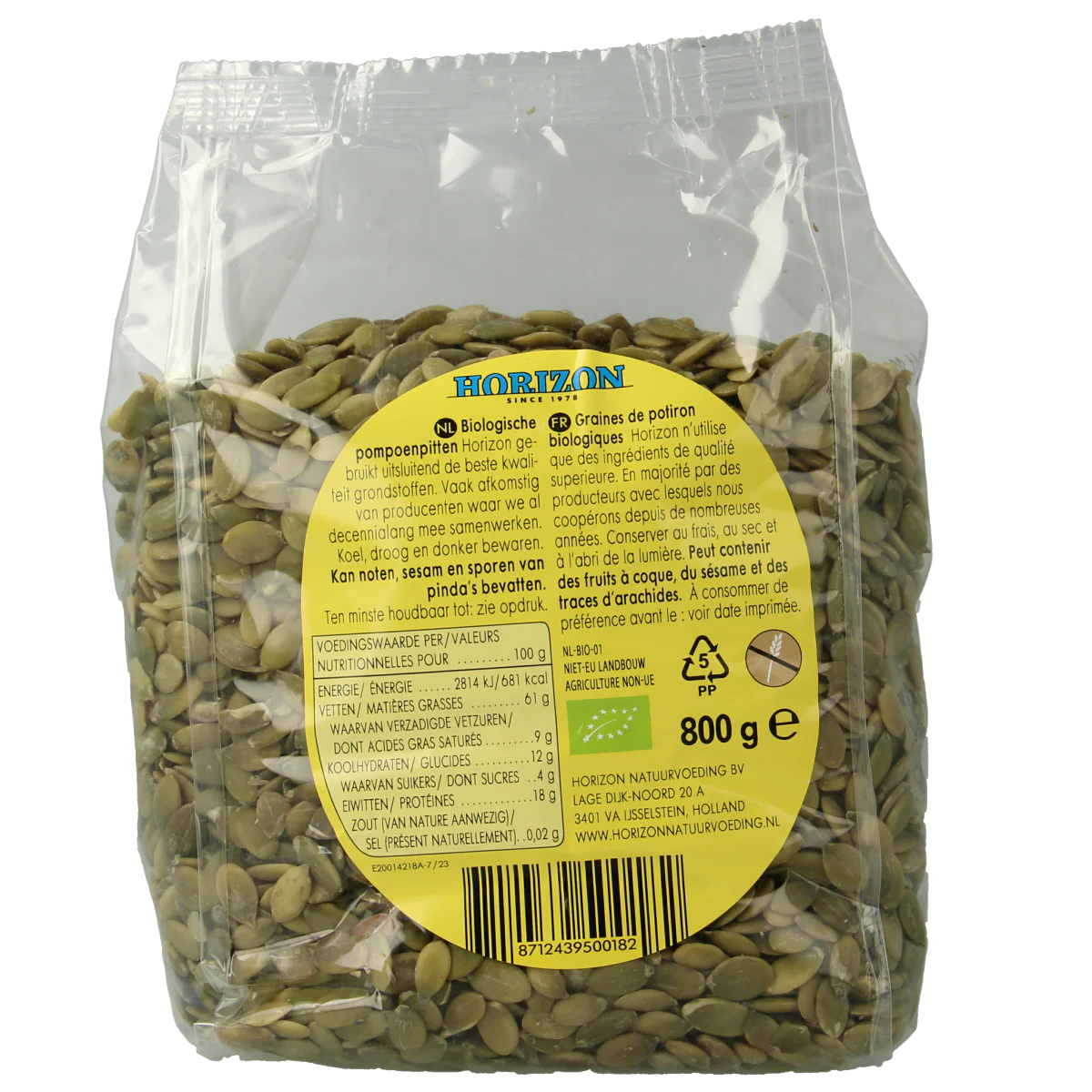 Horizon Pompoenpitten bio 800 Gram