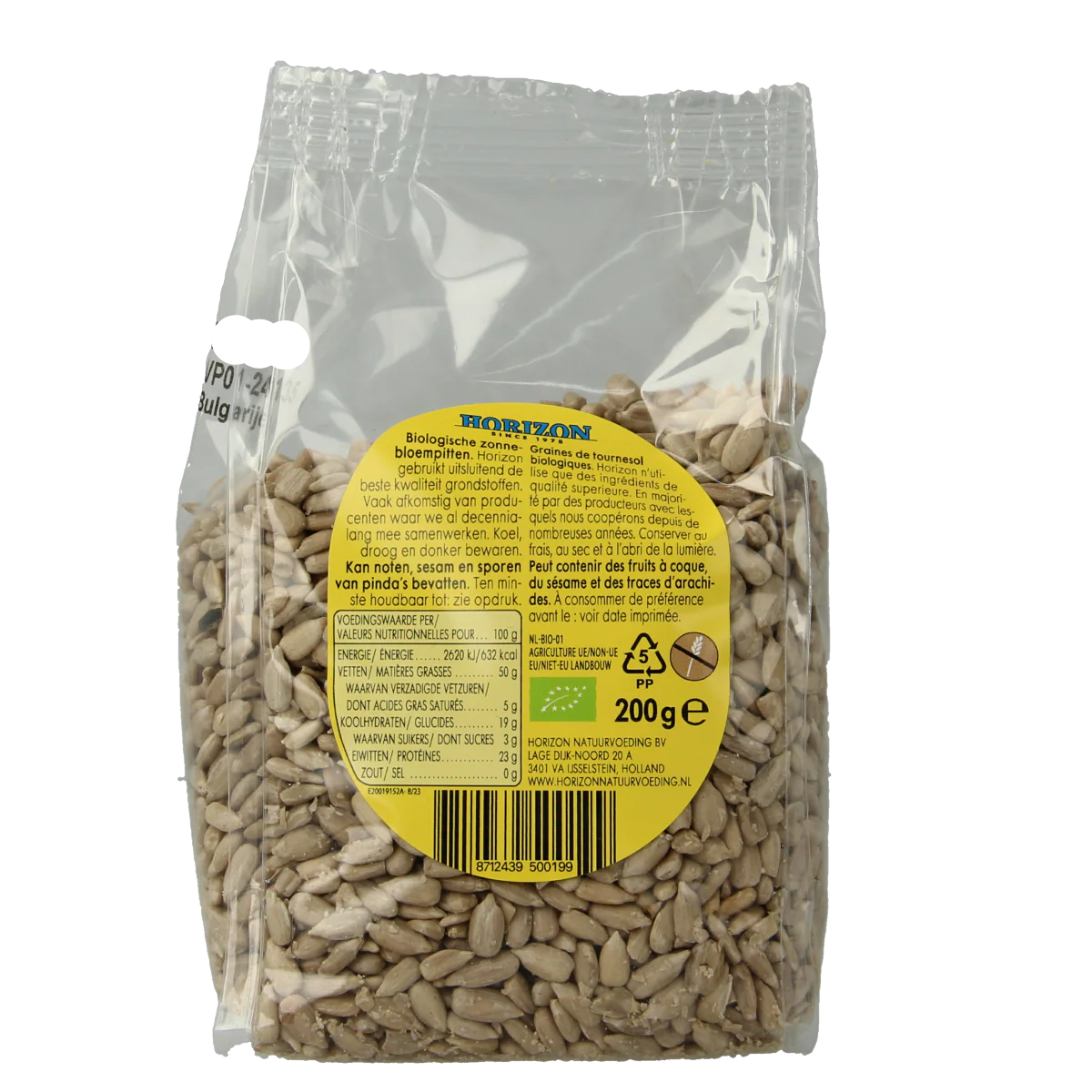 Horizon Zonnebloempitten bio 200 Gram