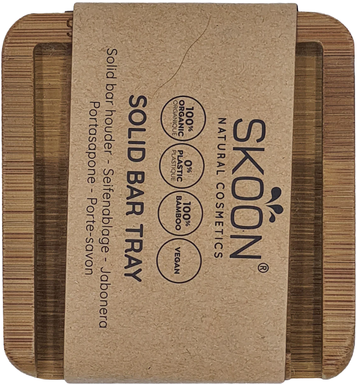 Skoon Solid bar tray – 1 bar – all bamboo 1 Set