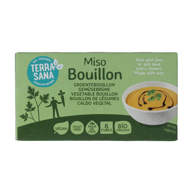 TerraSana Groente bouillon miso blokjes gistvrij bio 64 Gram