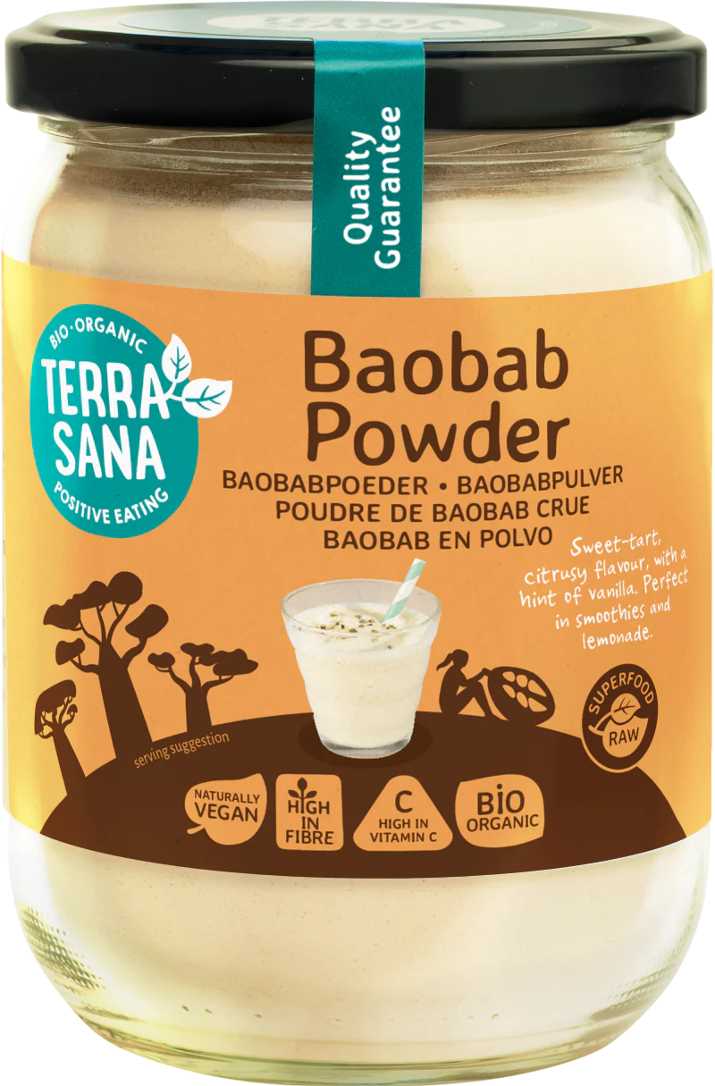 TerraSana Raw baobab poeder in glas bio 190.00 Gram