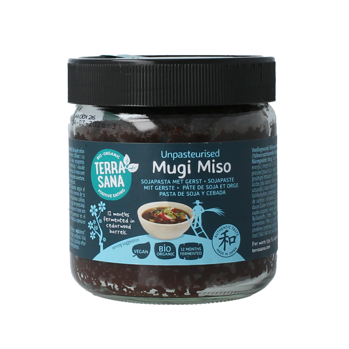 TerraSana Mugi miso ongepasteuriseerd glas bio 350.00 Gram