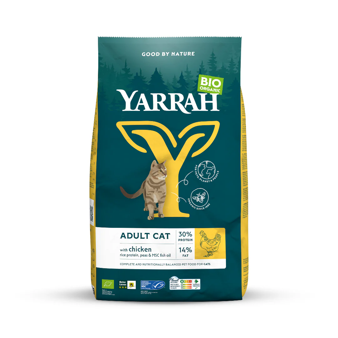 Yarrah Adult kattenvoer met kip bio 10.00 Kilogram