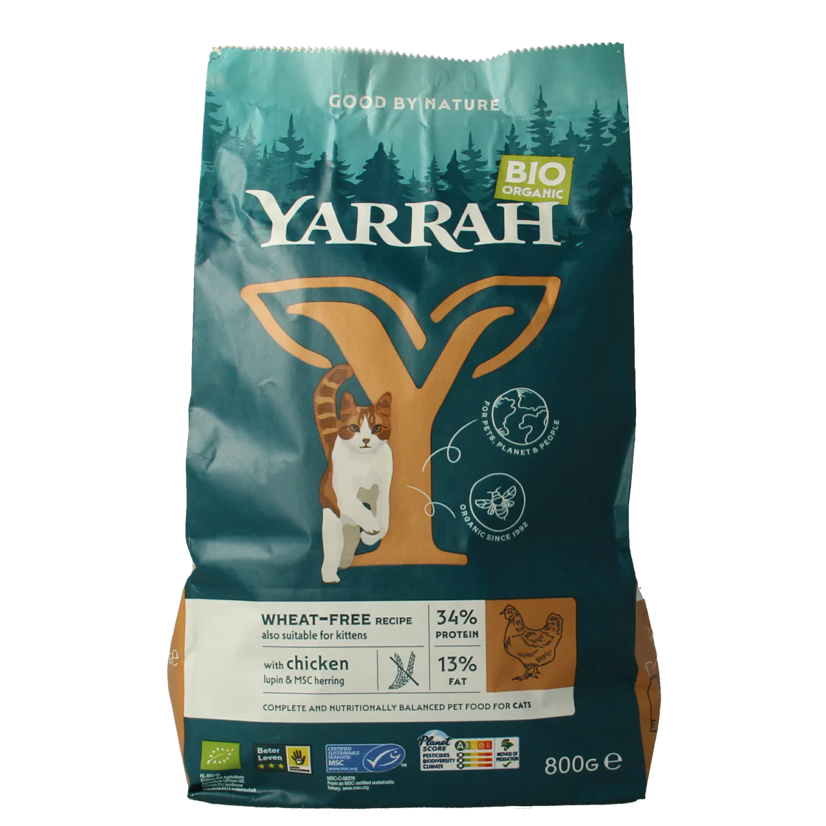 Yarrah Kattenvoer wheat-free bio 800.00 Gram