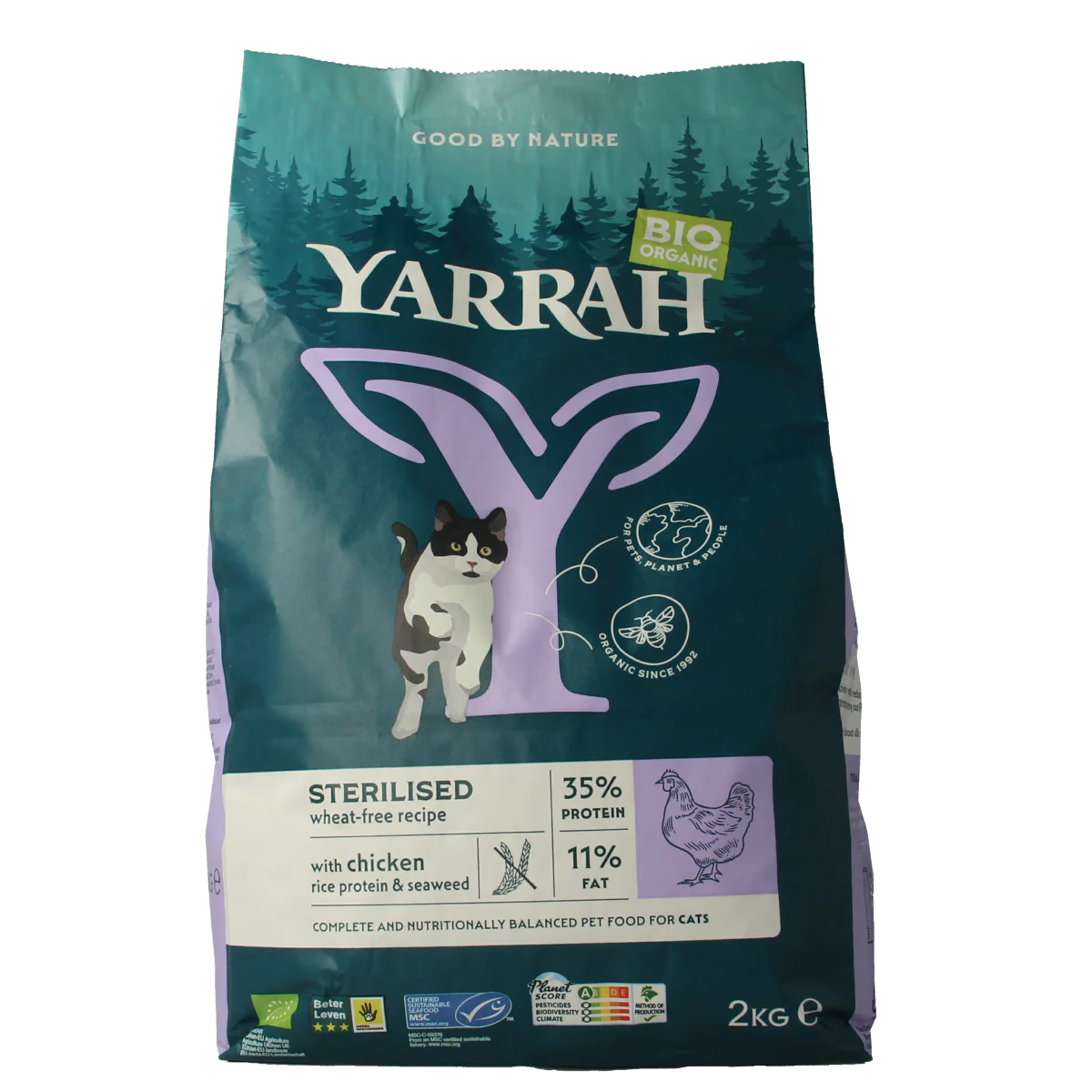 Yarrah Kattenvoer voor gesteriliseerde kat wheat-free bio 2000.00 Gram