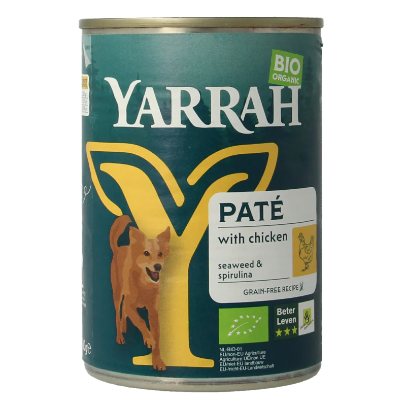 Yarrah Hond pate met kip bio 400 Gram