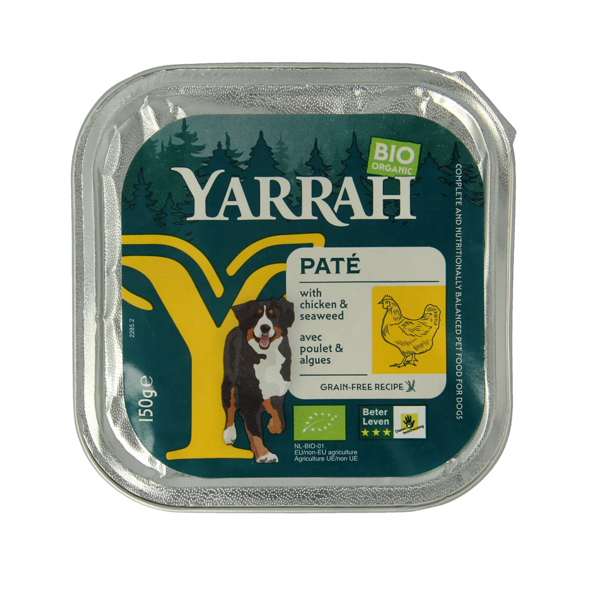 Yarrah Hondenvoer pate met kip bio 150.00 Gram