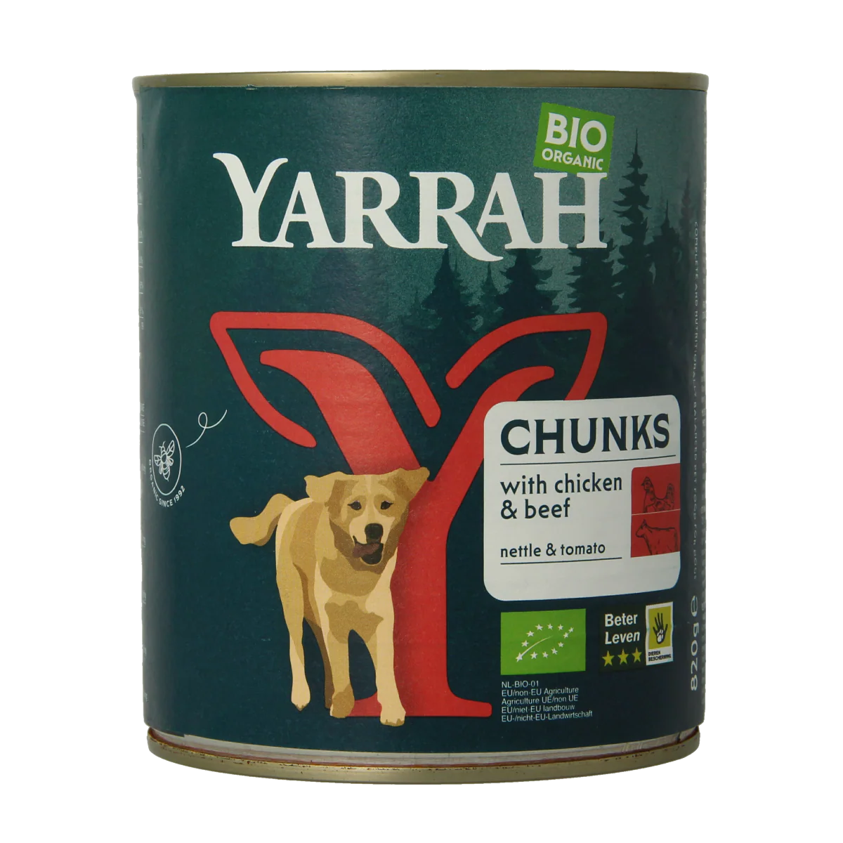 Yarrah Hond brok rund & kip in saus bio 820.00 Gram