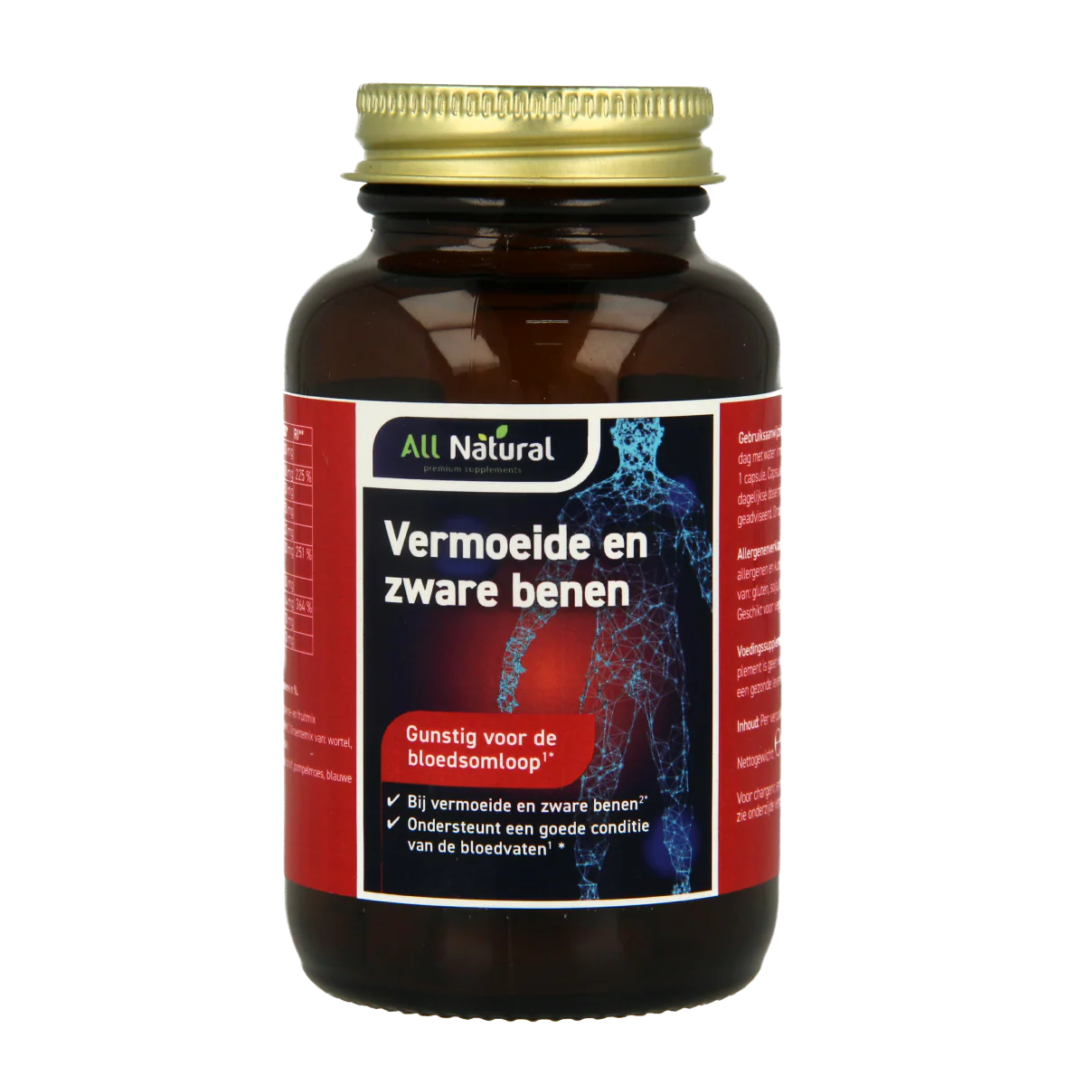 All Natural Vermoeide en zware benen 60.00 Vegetarische capsules