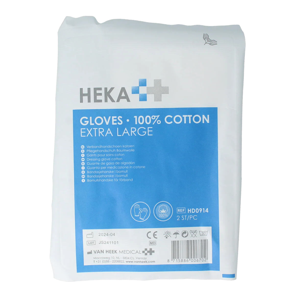 Heka Verbandhandschoenen maat XL 2.00 Stuks