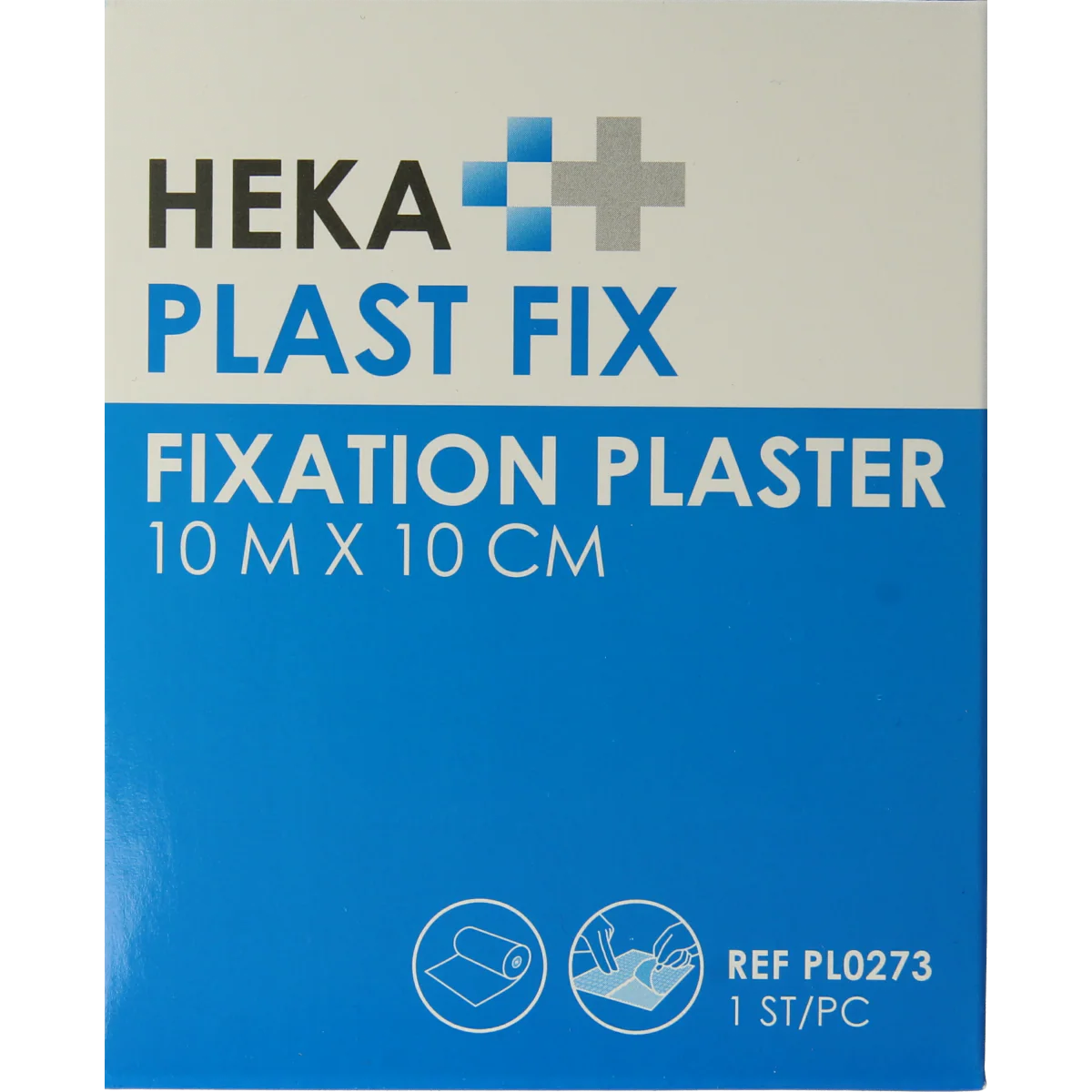 Hekaplast Fix pleister 10m x 10cm met schutvel 1.00 Rol