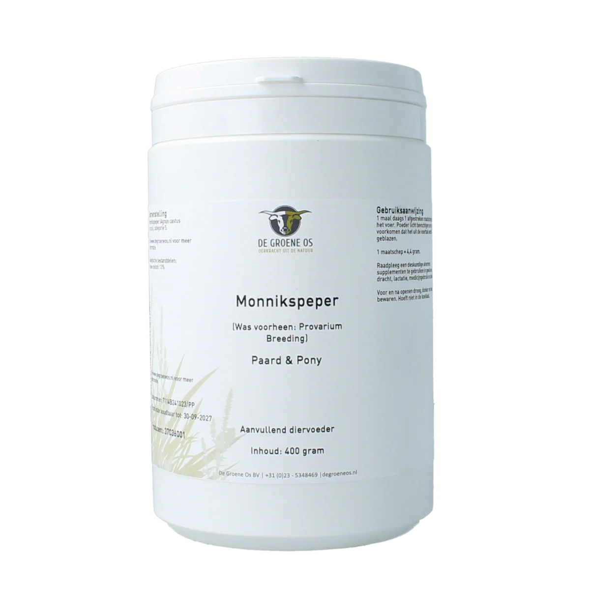 De Groene Os Monnikspeper paard & pony 400.00 Gram