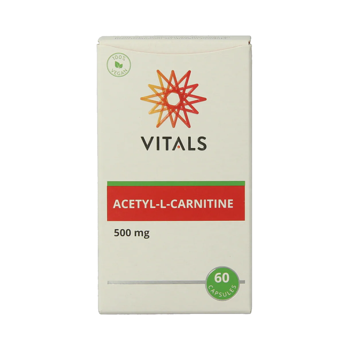 Vitals Acetyl-L-Carnitine 500mg 60.00 Vegetarische capsules
