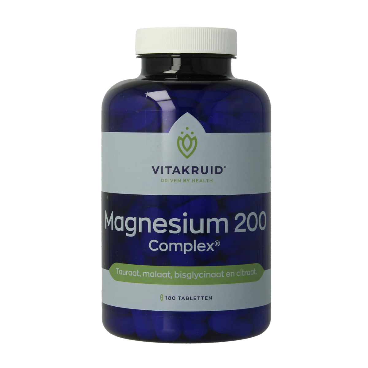 Vitakruid Magnesium 200 Complex Tauraat Malaat Bisglycinaat 180.00 Tabletten