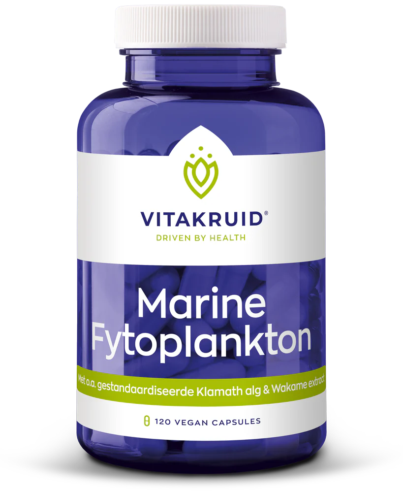 Vitakruid Marine fytoplankton met oa klamath, wakame extract 120 Vegetarische capsules