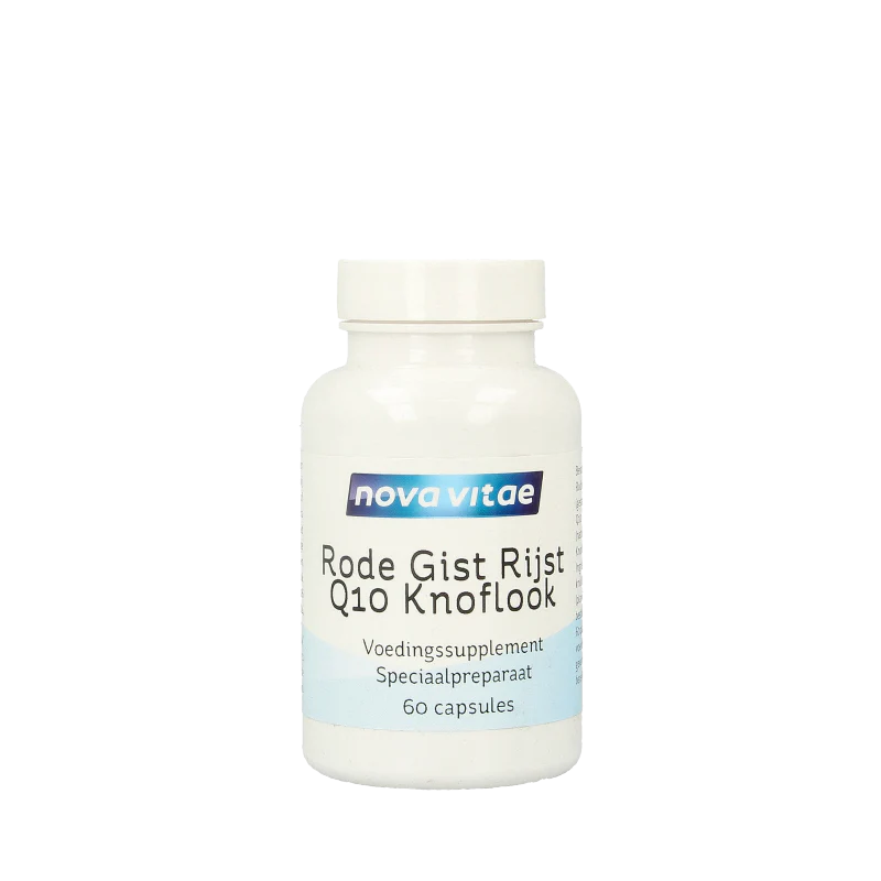 Nova Vitae Rode gist rijst+ Q10 + knoflook 60.00 Vegetarische capsules