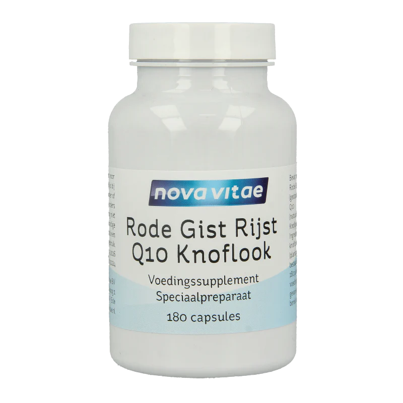 Nova Vitae Rode gist rijst + Q10 + knoflook 180 Vegetarische capsules