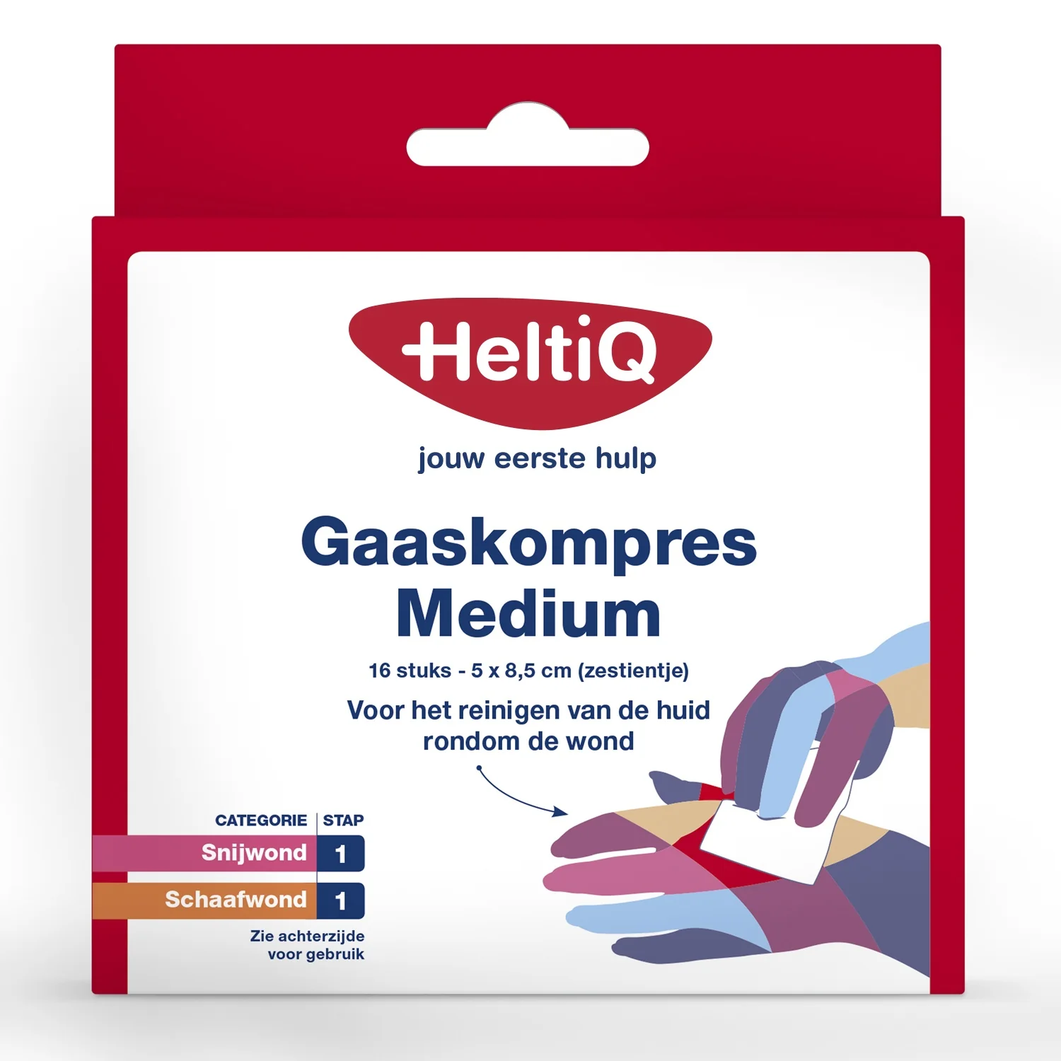 Heltiq Gaaskompres 8.5 x 5cm zestientje 16.00 Stuks