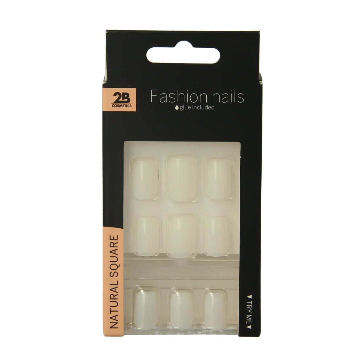 2B Nails natural square 24.00 Stuks