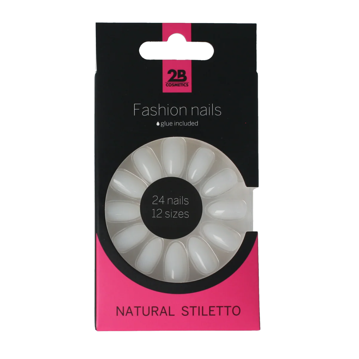 2B Nails natural stiletto 24.00 Stuks