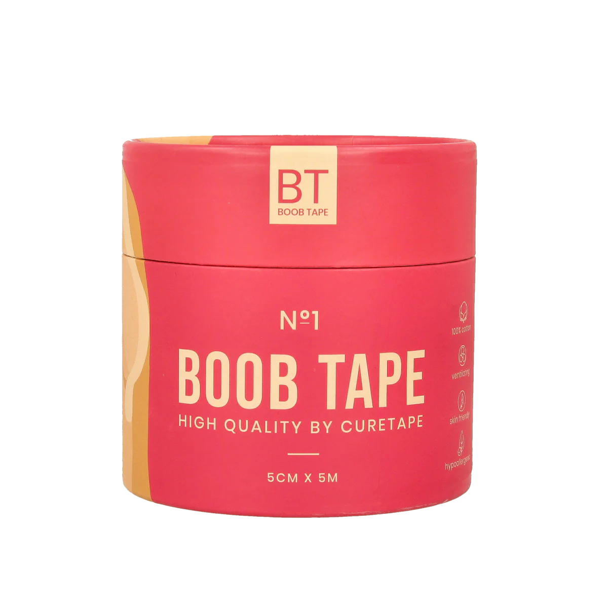 Cure Tape Boobtape no 1 incl. nipple covers 5cm x 5m beige 1.00 Stuks