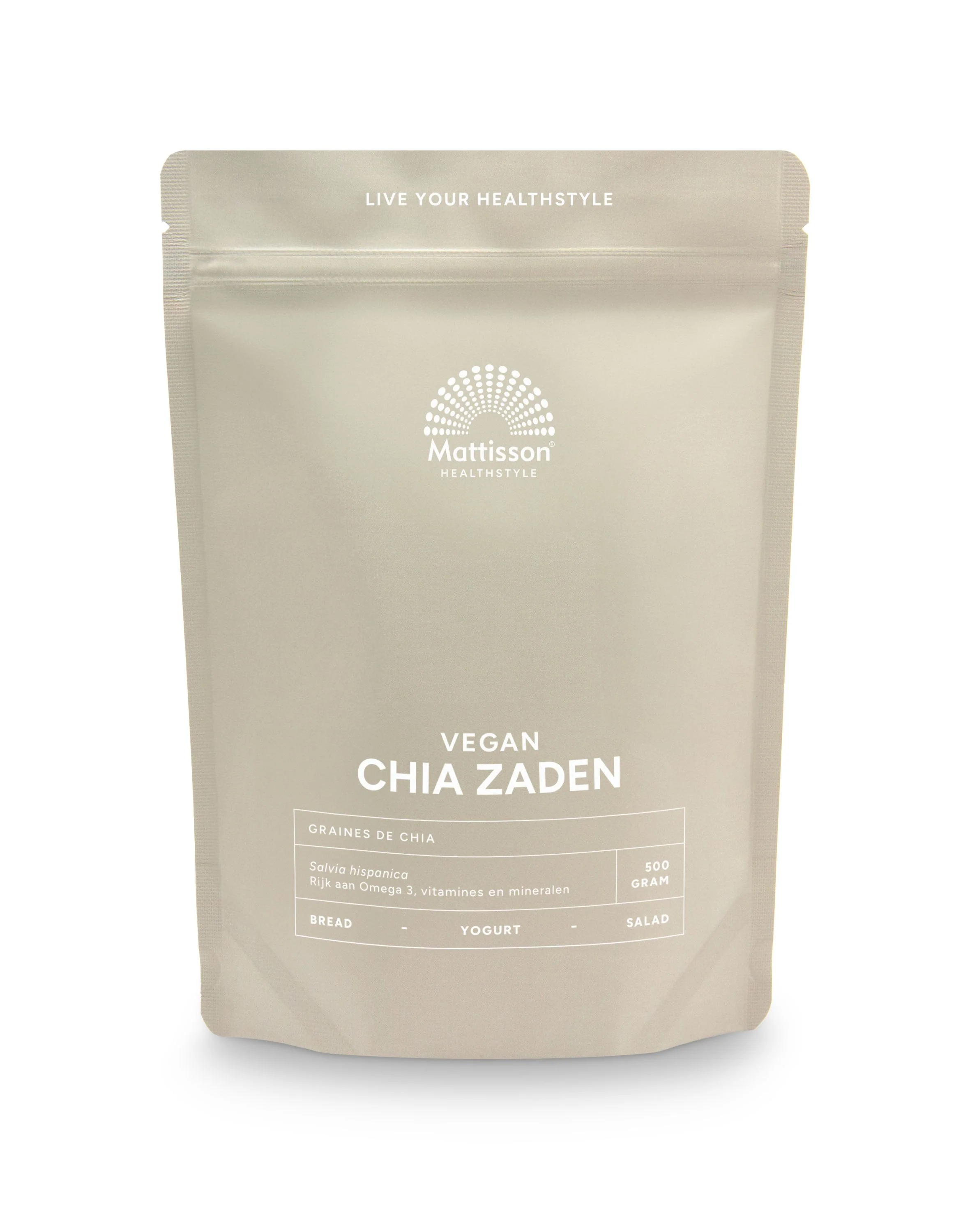 Mattisson Absolute chia zaad raw 500.00 Gram