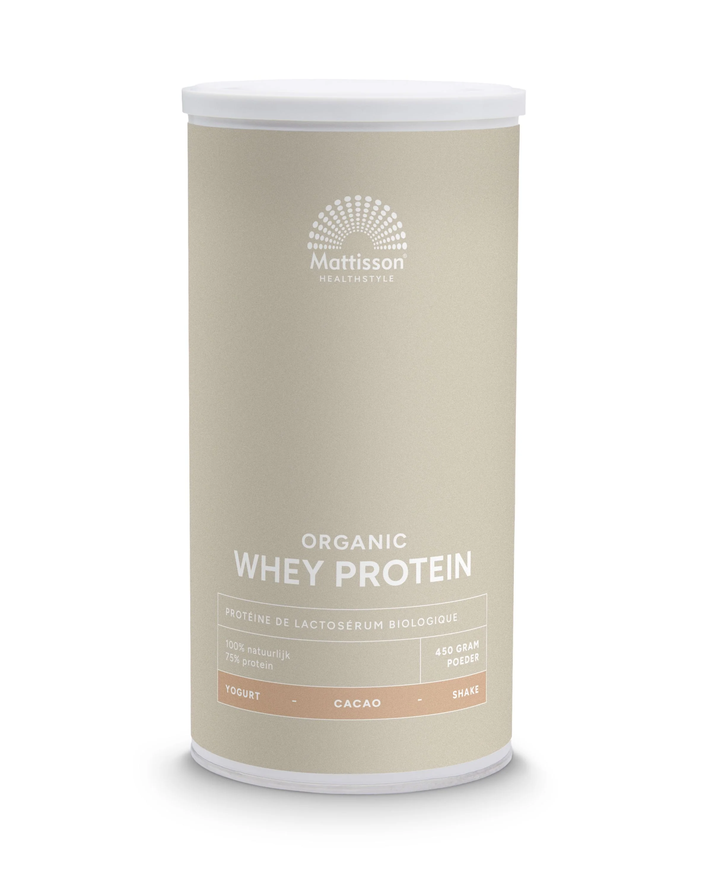 Mattisson Wei whey proteine cacao 75% bio 450.00 Gram