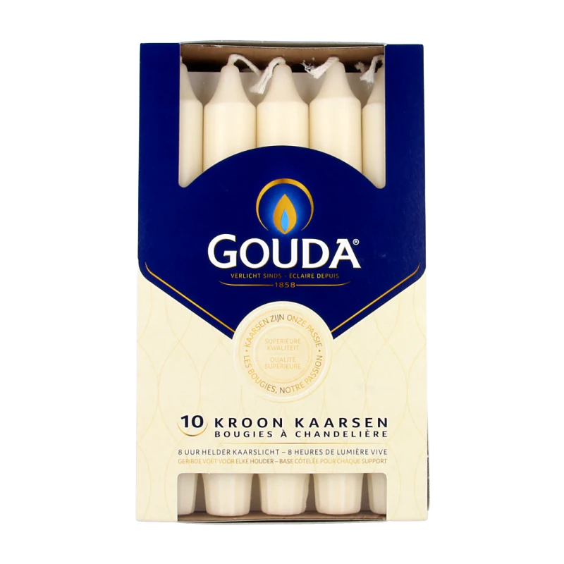 Gouda Kroonkaars ivoor 200/24 10 Stuks