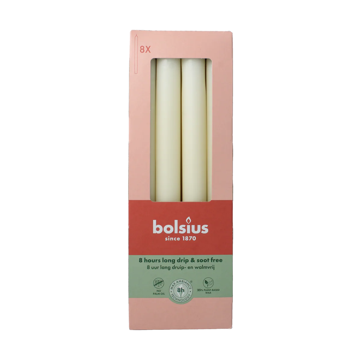 Bolsius Dinerkaarsen 230/20 soft pearl 8.00 Stuks
