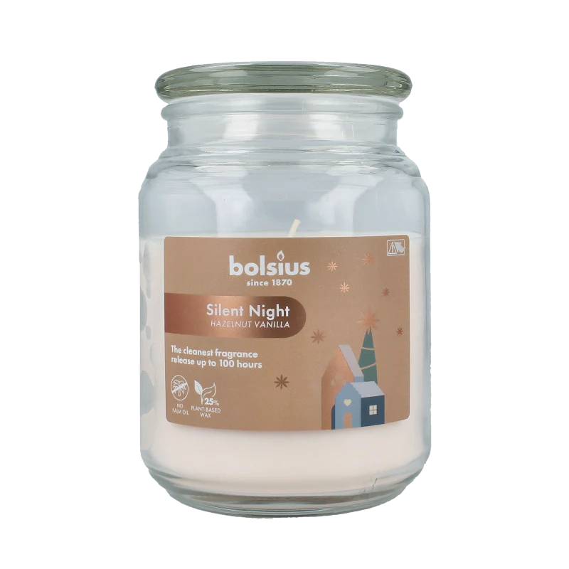 Bolsius Geurglas met deksel silent night hazelnut vanilla 1 Stuks