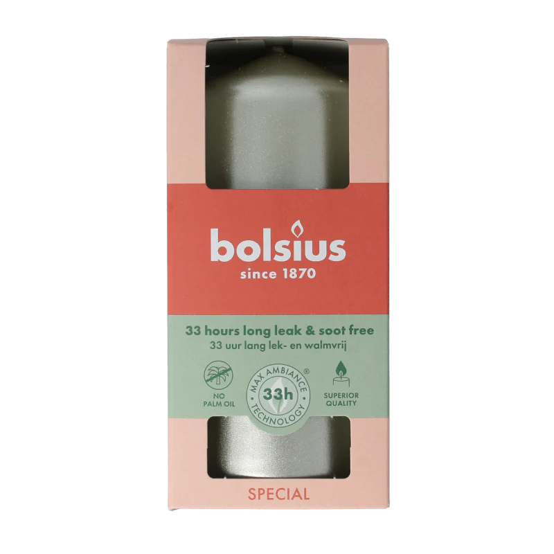 Bolsius Stompkaars 120/58 white silver 1 Stuks