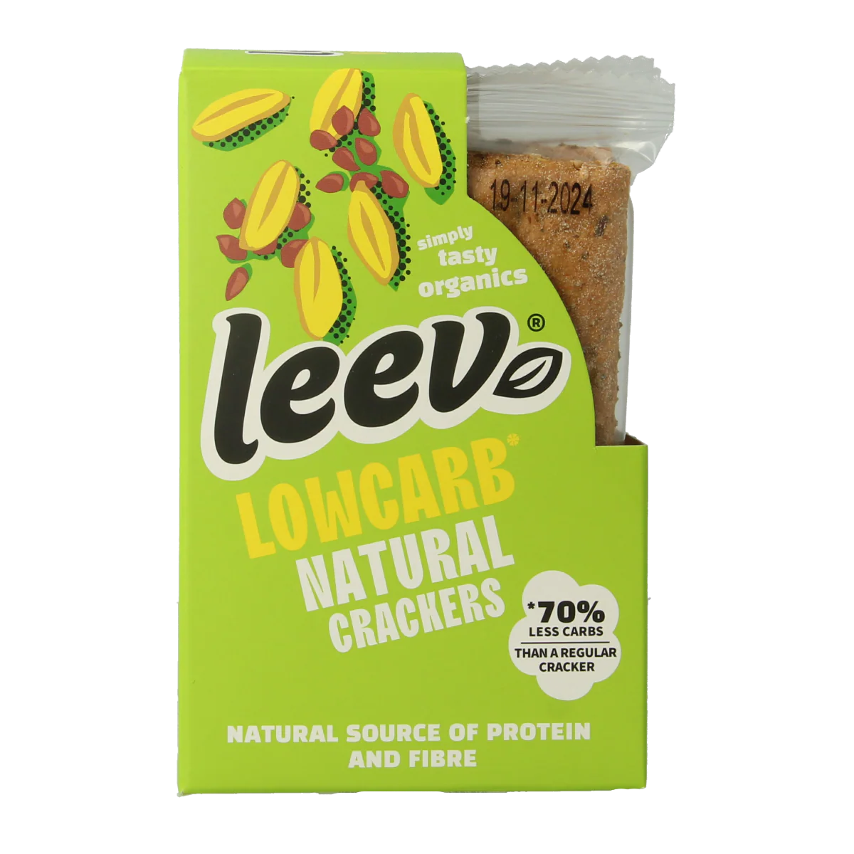 Leev Lowcarb natural crackers 3 x 2 stuks bio 80.00 Gram