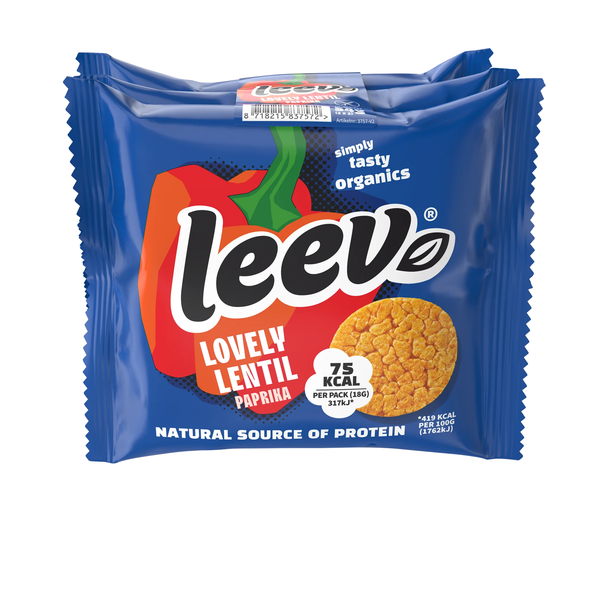 Leev Lovely lentil cakes paprika bio 54.00 Gram