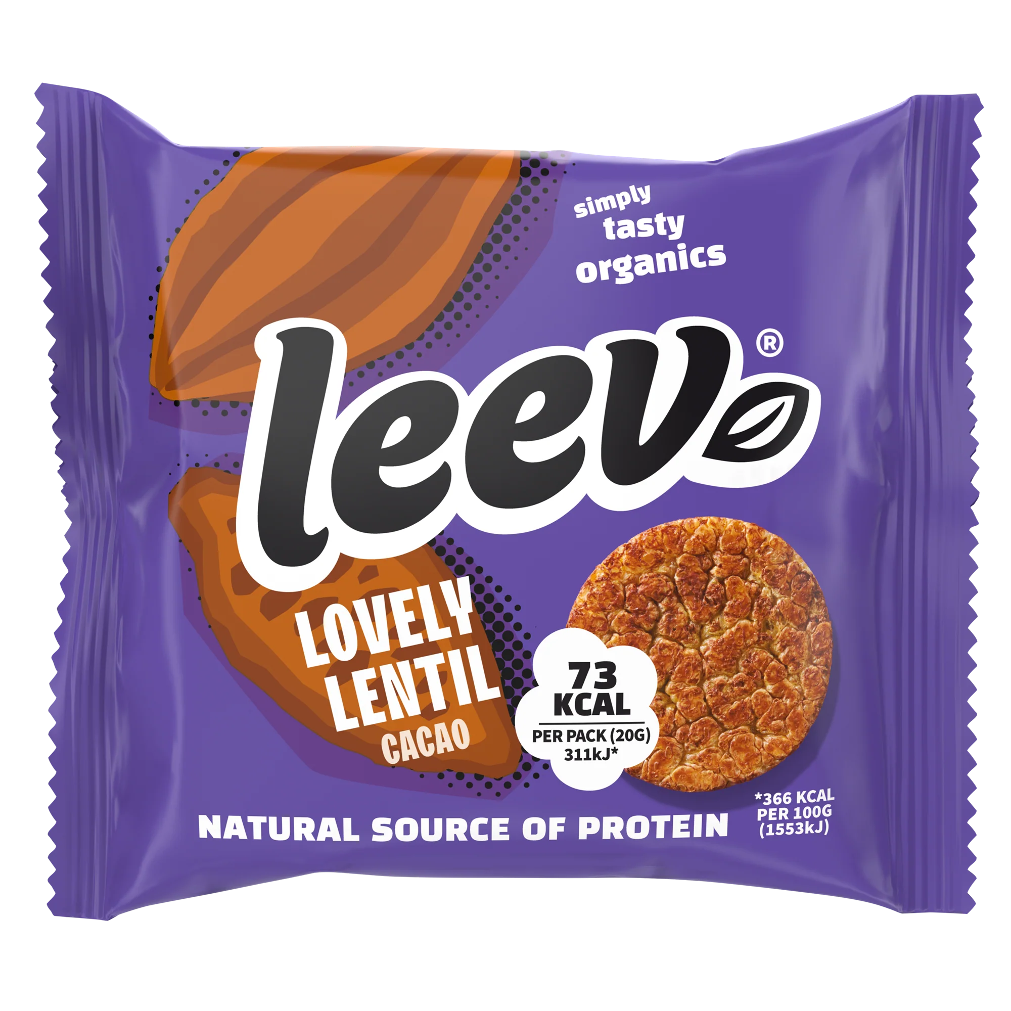 Leev Lovely lentil cakes cacao bio 20.00 Gram