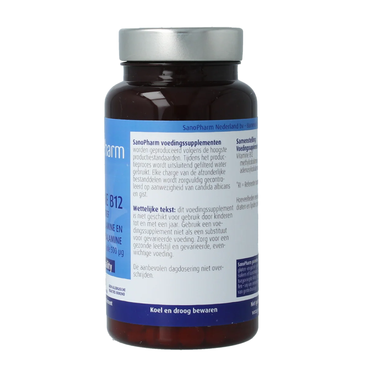 SanoPharm Vitamine B12 methyl adenosylcobalamine 500mcg 60.00 Zuigtabletten