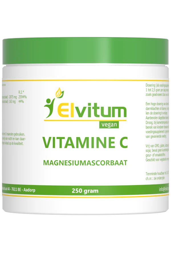 Elvitum  Vitamine C poeder magnesiumsorbaat 250.00 Gram