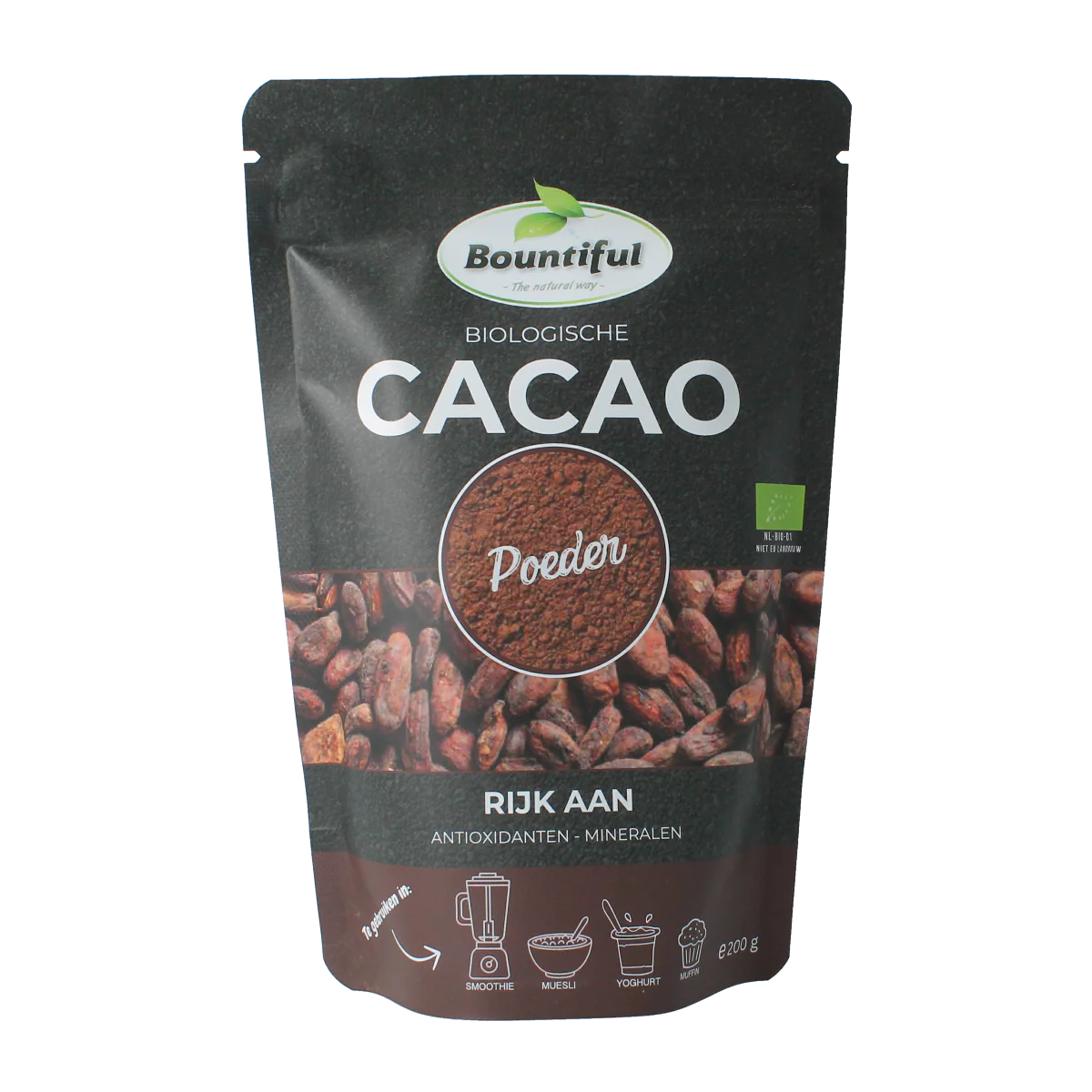 Bountiful Cacao poeder bio 200 Gram