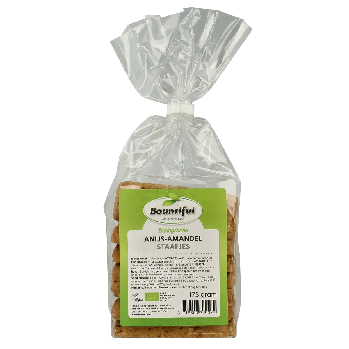 Bountiful Anijs amandel staafjes bio 175.00 Gram